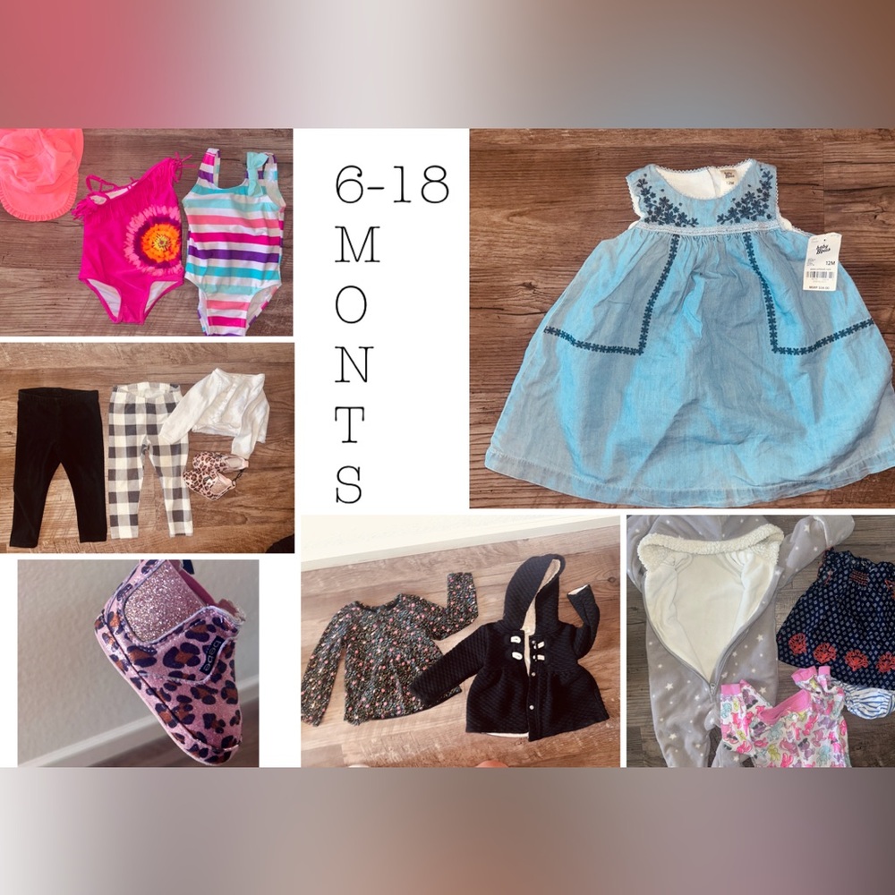 6-18 month lot of baby girl clothes mix 14 items